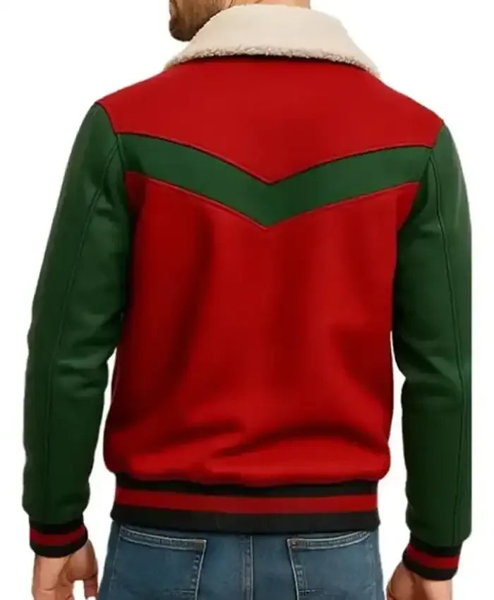 Christmas Red and Green Varsity Jacket