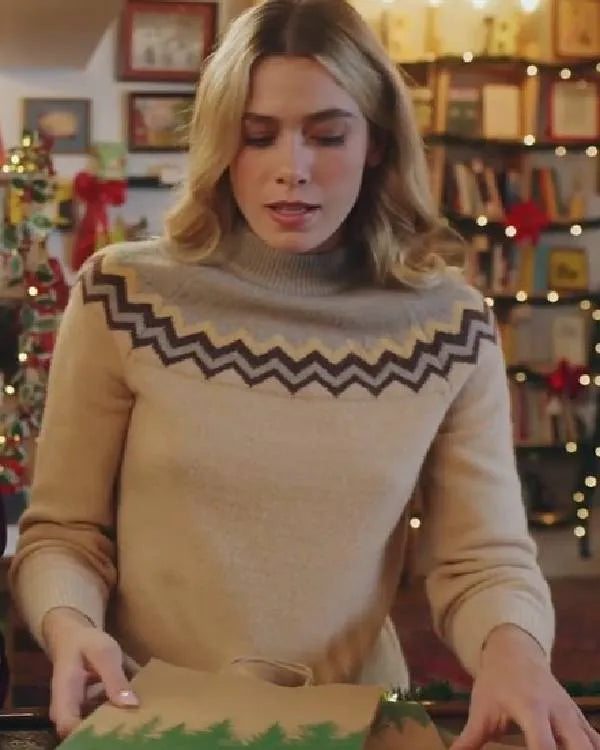 Christmas on Every Page 2025 Rose Reid Beige Sweater