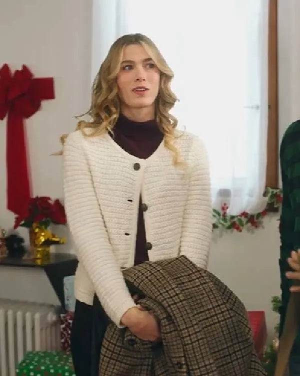 Christmas on Every Page 2025 Rose Reid White Cardigan
