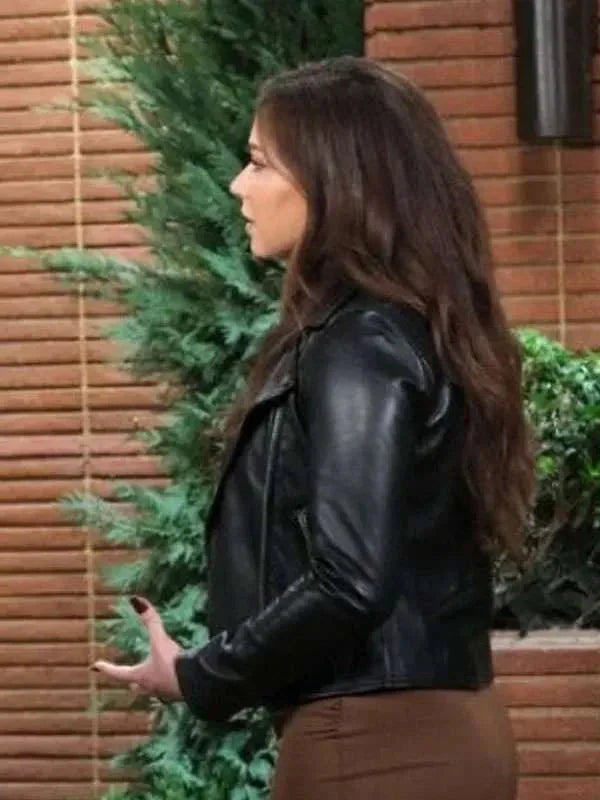 Ciara Brady Days of Our Lives Black Leather Jacket Clanton Jacket