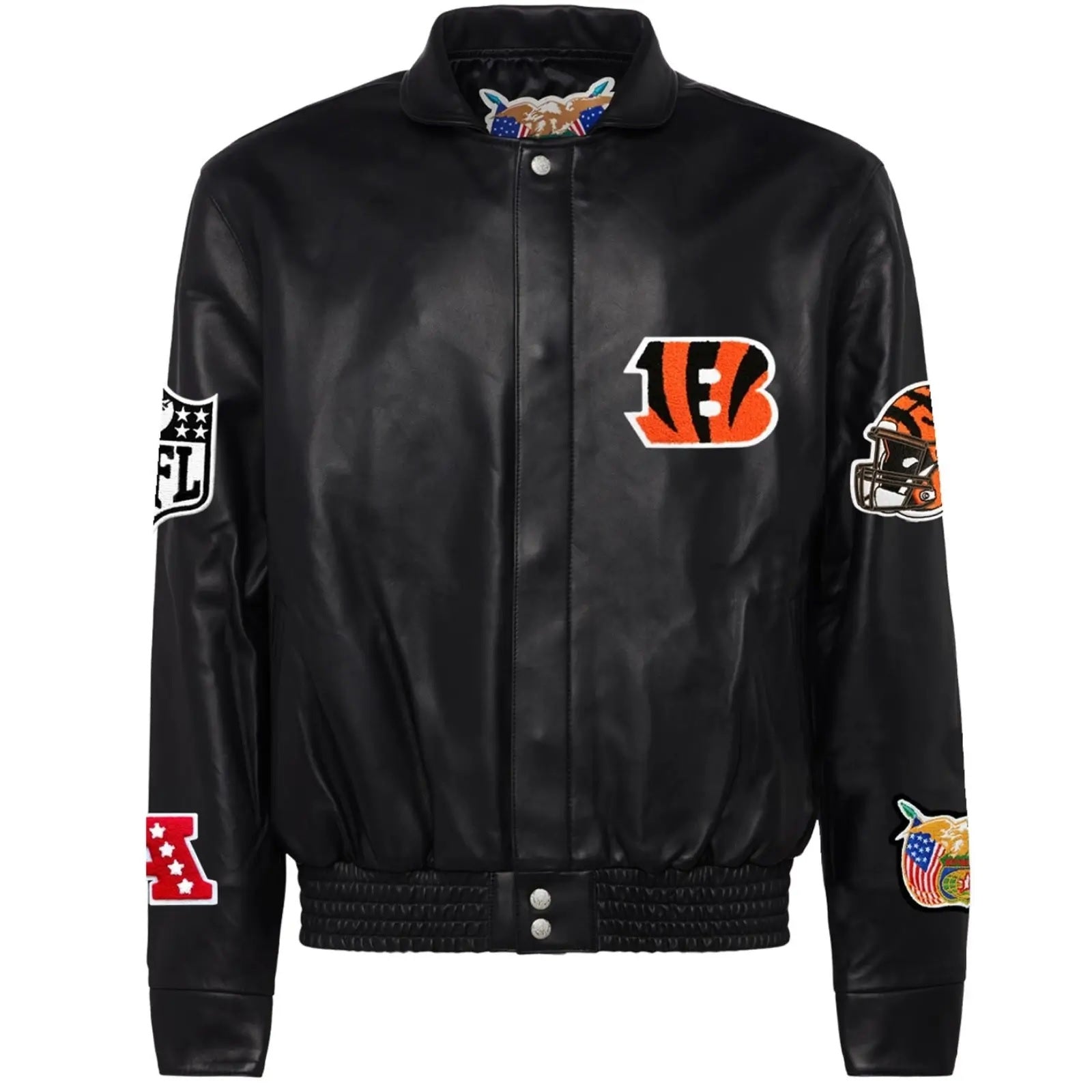 Cincinnati Bengals Jeff Hamilton Leather Varsity Jacket WorthVee