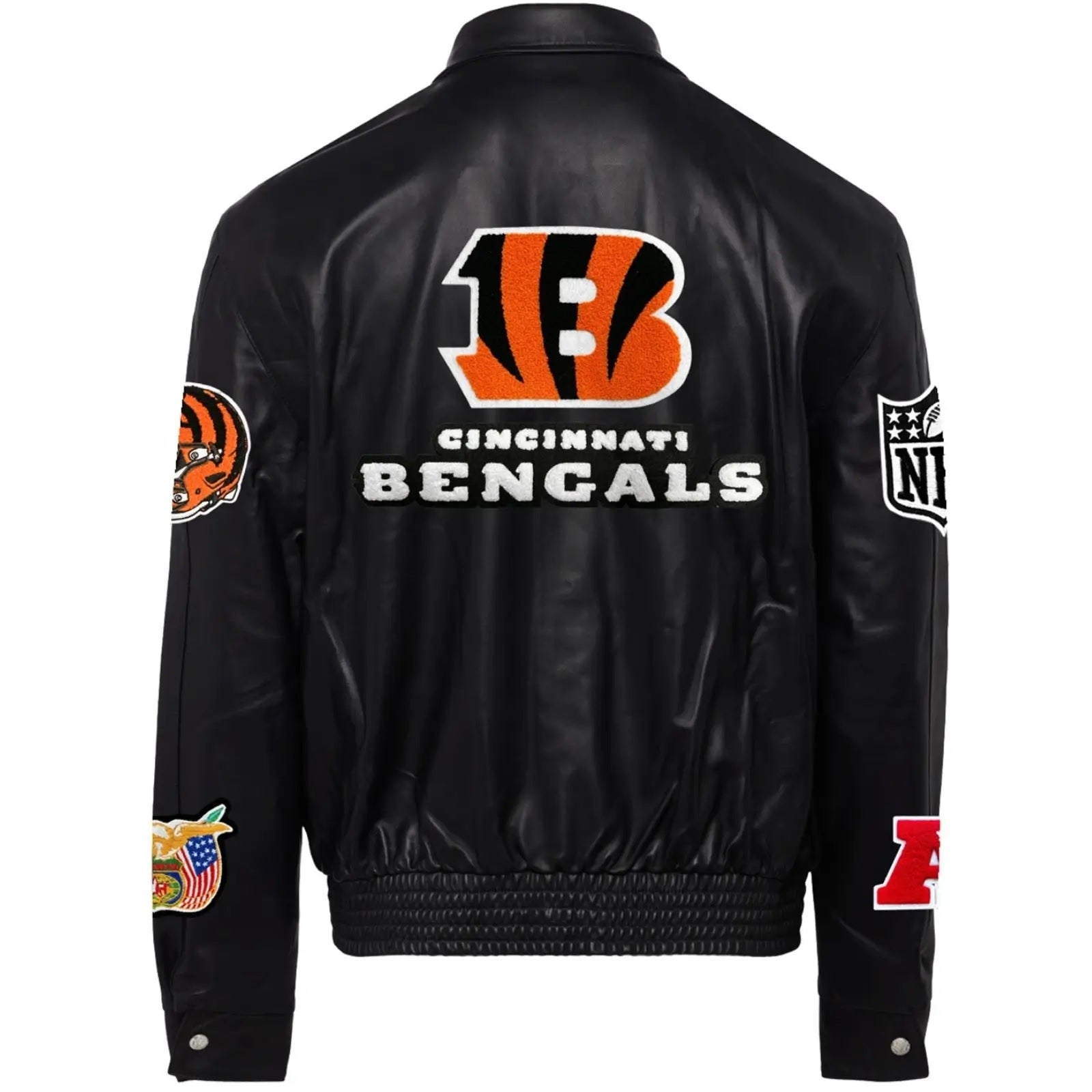 Cincinnati Bengals Jeff Hamilton Leather Varsity Jacket WorthVee
