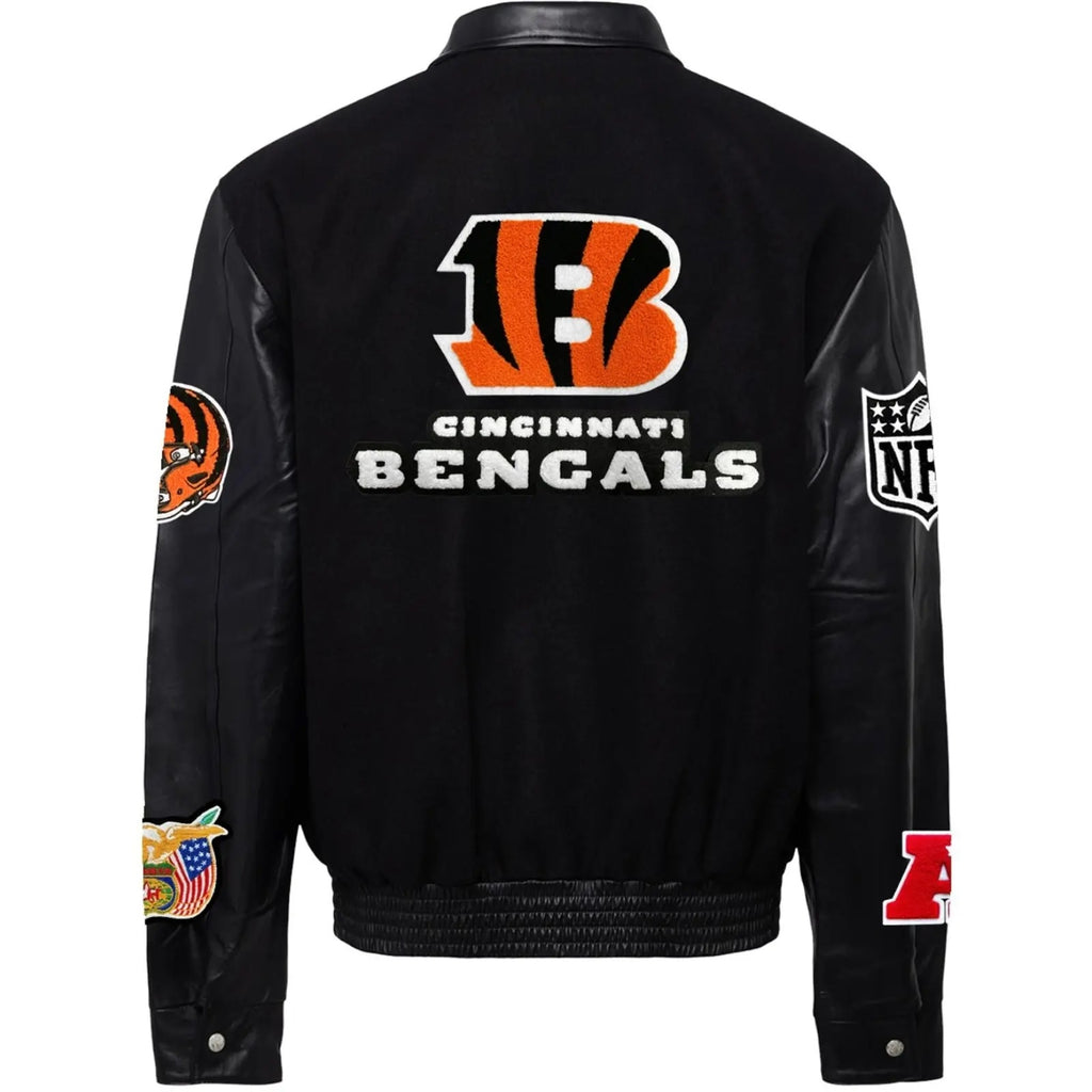 Cincinnati Bengals Jeff Hamilton Wool and Leather Jacket WorthVee
