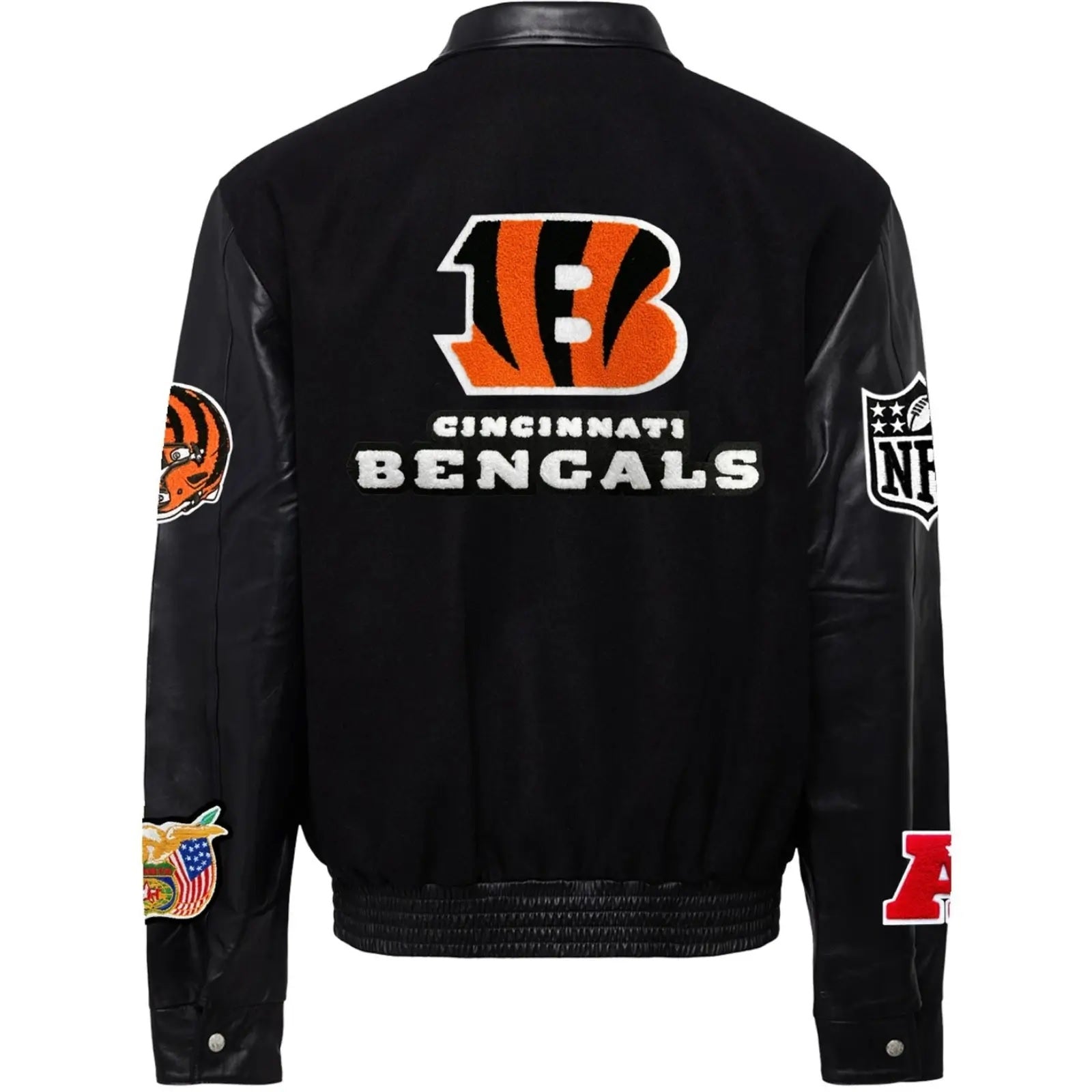 Cincinnati Bengals Jeff Hamilton Wool and Leather Jacket WorthVee