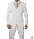 Classic Double-Breasted White 3-Piece Men's Wedding Suits Clanton Jacket