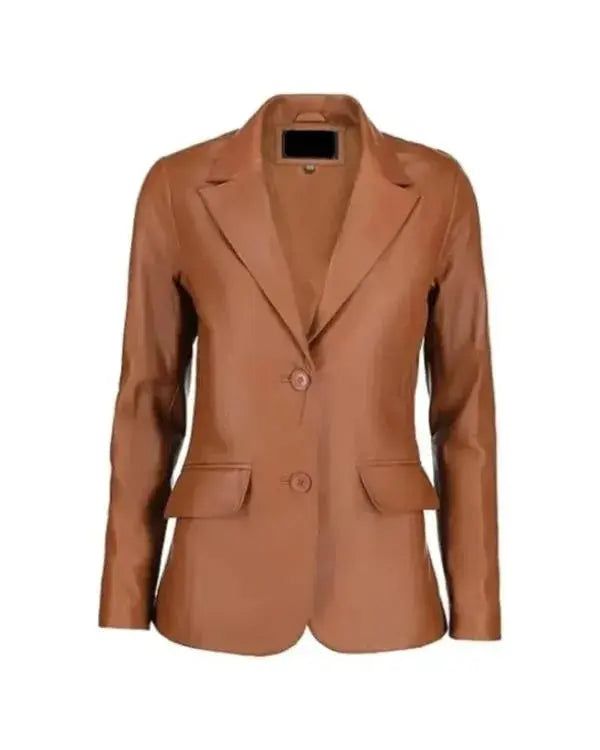 Classic Brown Leather Blazer WorthVee