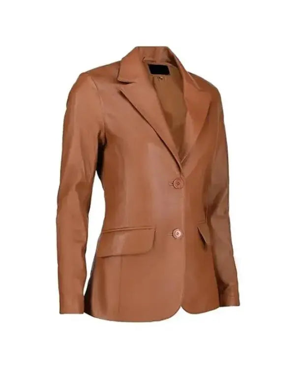 Classic Brown Leather Blazer WorthVee
