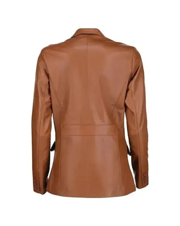 Classic Brown Leather Blazer WorthVee