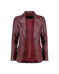 Classic Burgundy Leather Blazer WorthVee