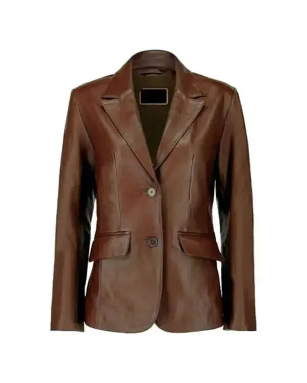 Classic Dark Brown Leather Blazer WorthVee