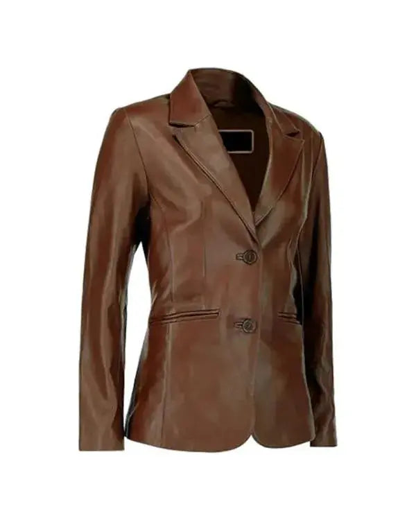 Classic Dark Brown Leather Blazer WorthVee