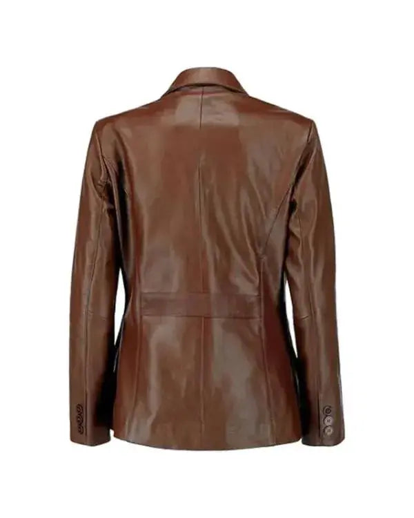 Classic Dark Brown Leather Blazer WorthVee