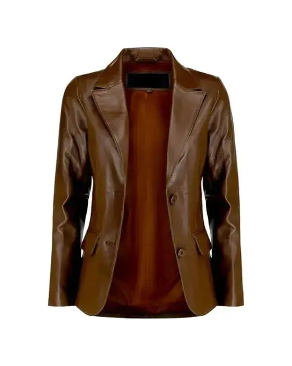 Classic Dark Brown Leather Blazer WorthVee