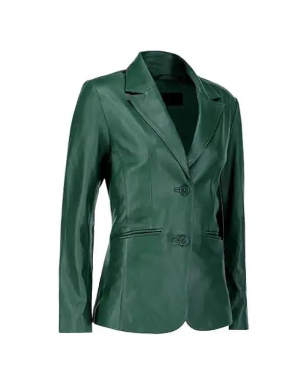 Classic Green Leather Blazer WorthVee