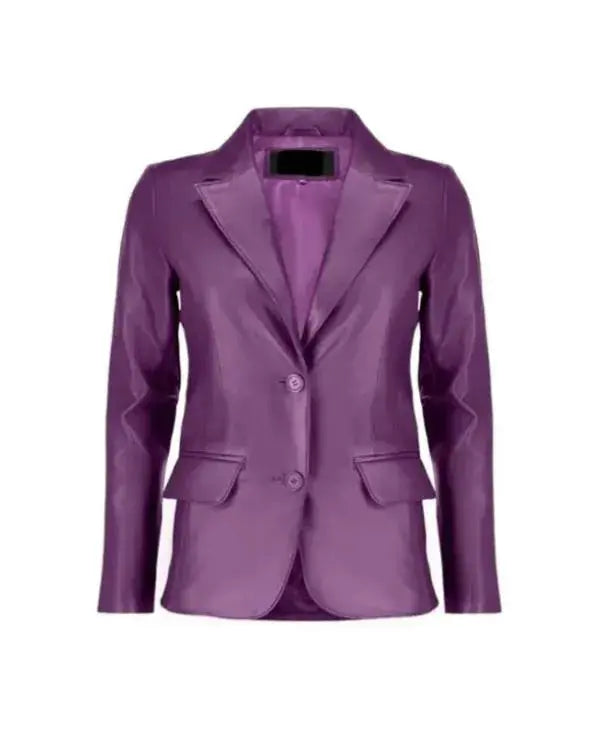 Classic Purple Leather Blazer WorthVee