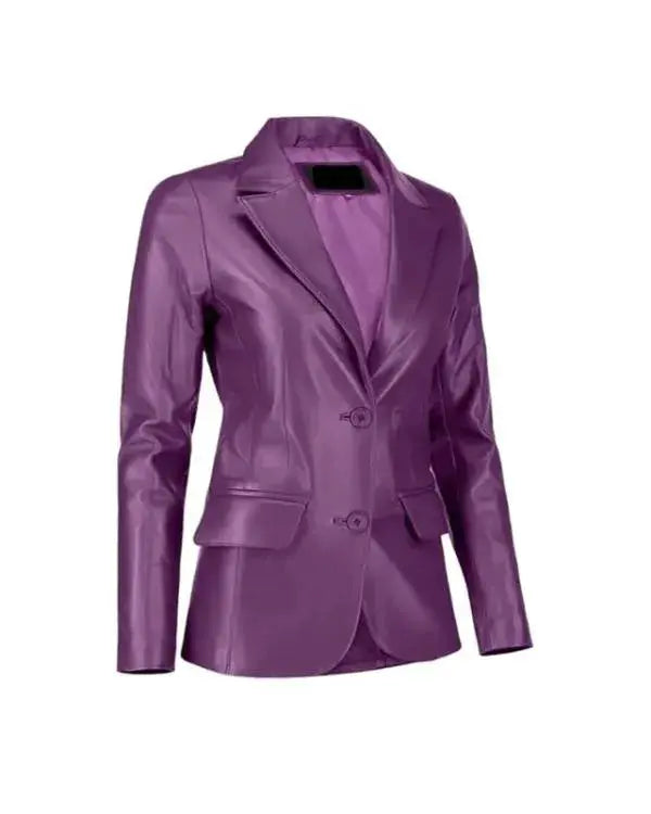 Classic Purple Leather Blazer WorthVee