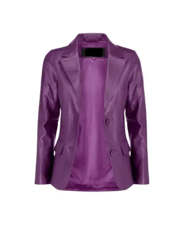 Classic Purple Leather Blazer WorthVee