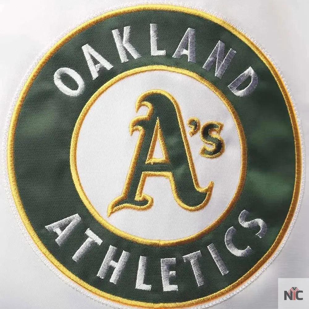 Clean-Up Hitter Oakland Athletics White and Green Jacket Clanton Jacket