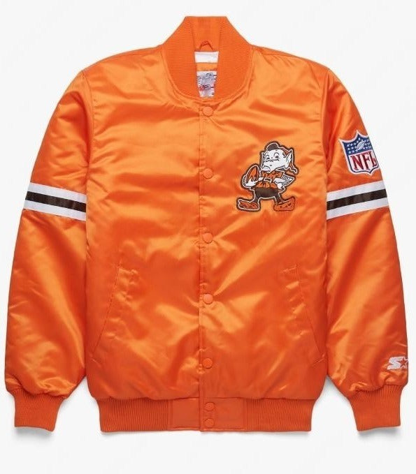 Cleveland Brown Starter Gridson Satin Jacket WorthVee