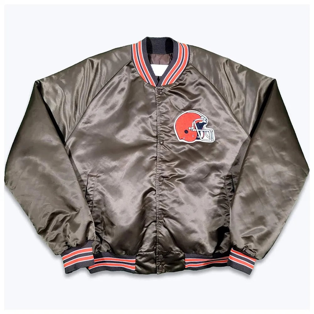 Cleveland Browns 80s Bomber Satin Jacket WorthVee
