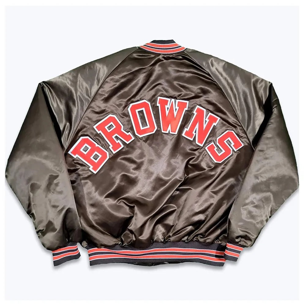 Cleveland Browns 80s Bomber Satin Jacket WorthVee
