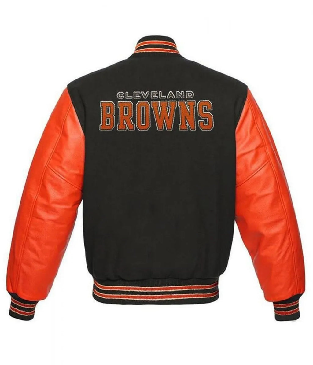 Cleveland Browns Grey and Orange Jacket WorthVee