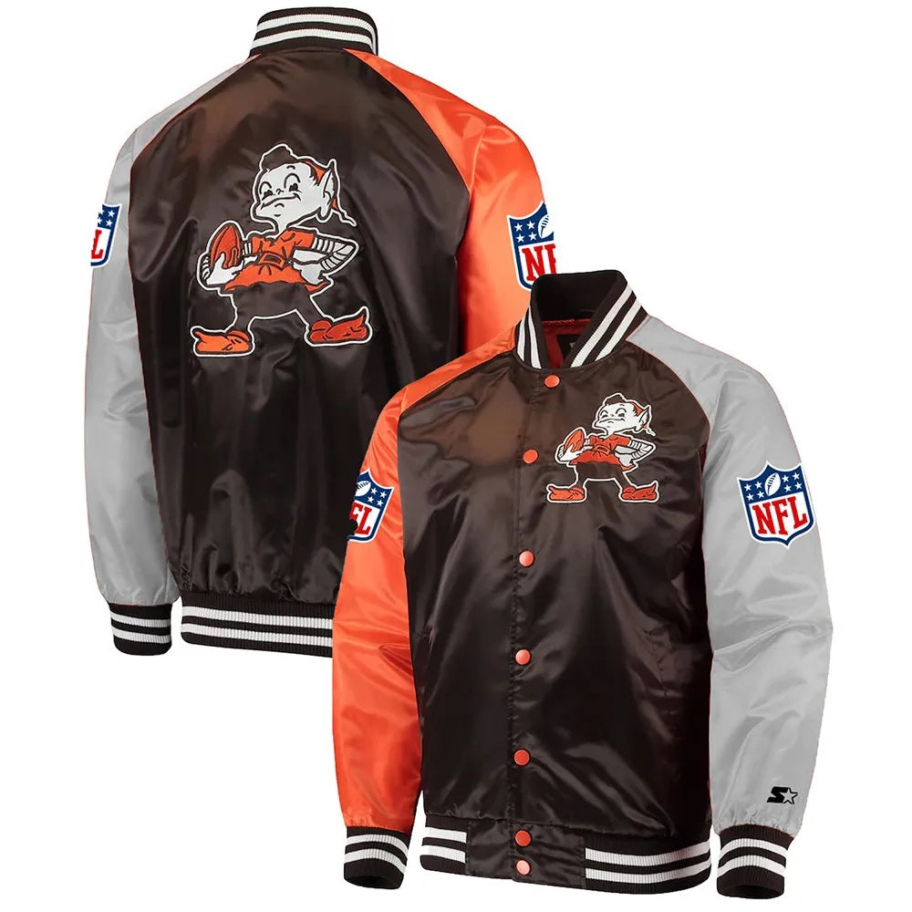 Cleveland Browns Lead Off Varsity Satin Jacket WorthVee