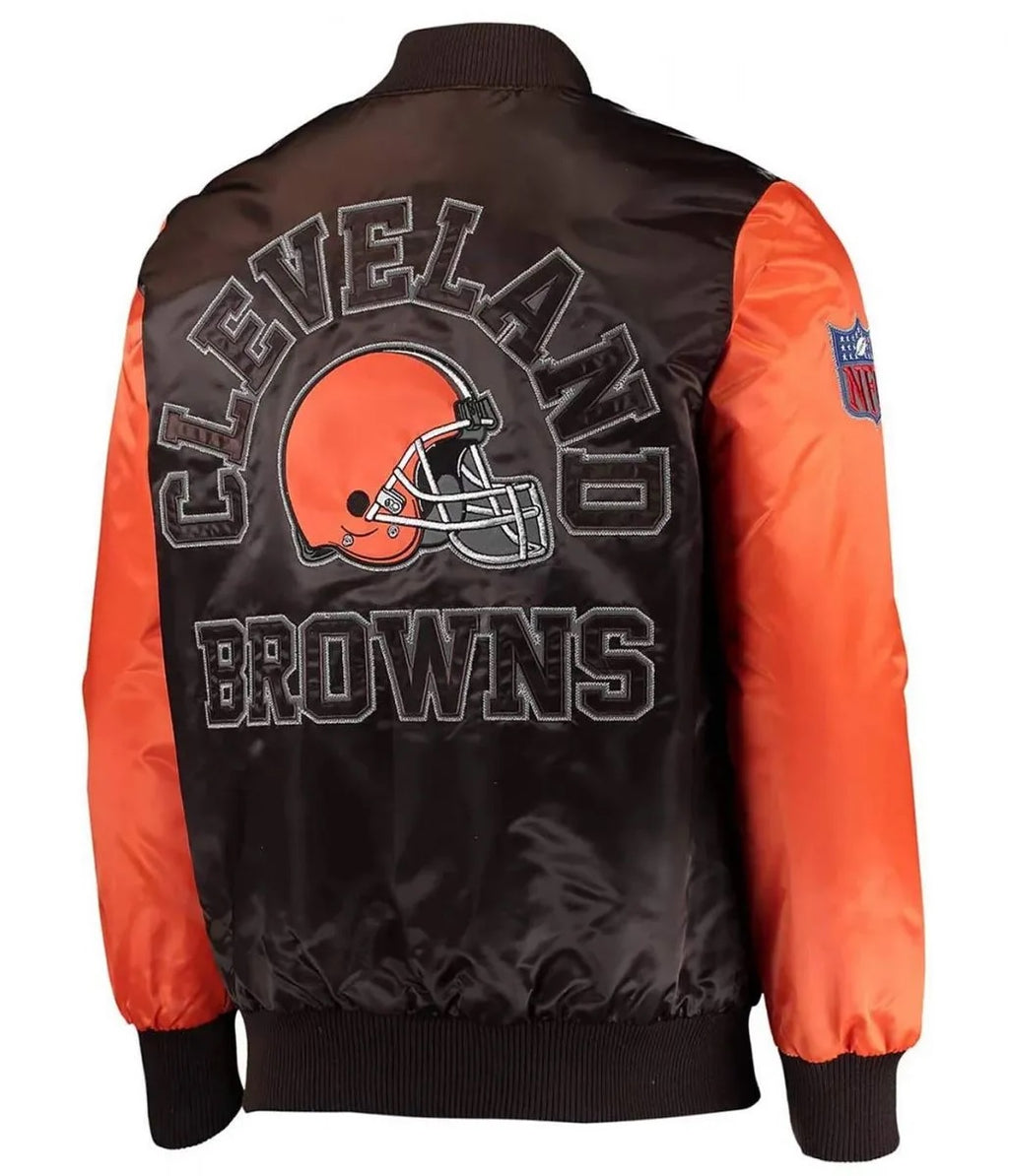 Cleveland Browns Locker Room Throwback Satin Jacket WorthVee