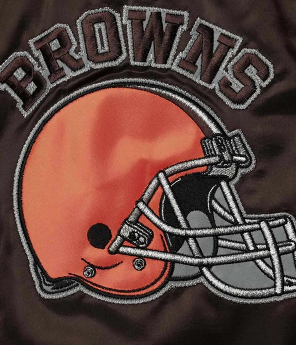 Cleveland Browns Locker Room Throwback Satin Jacket WorthVee