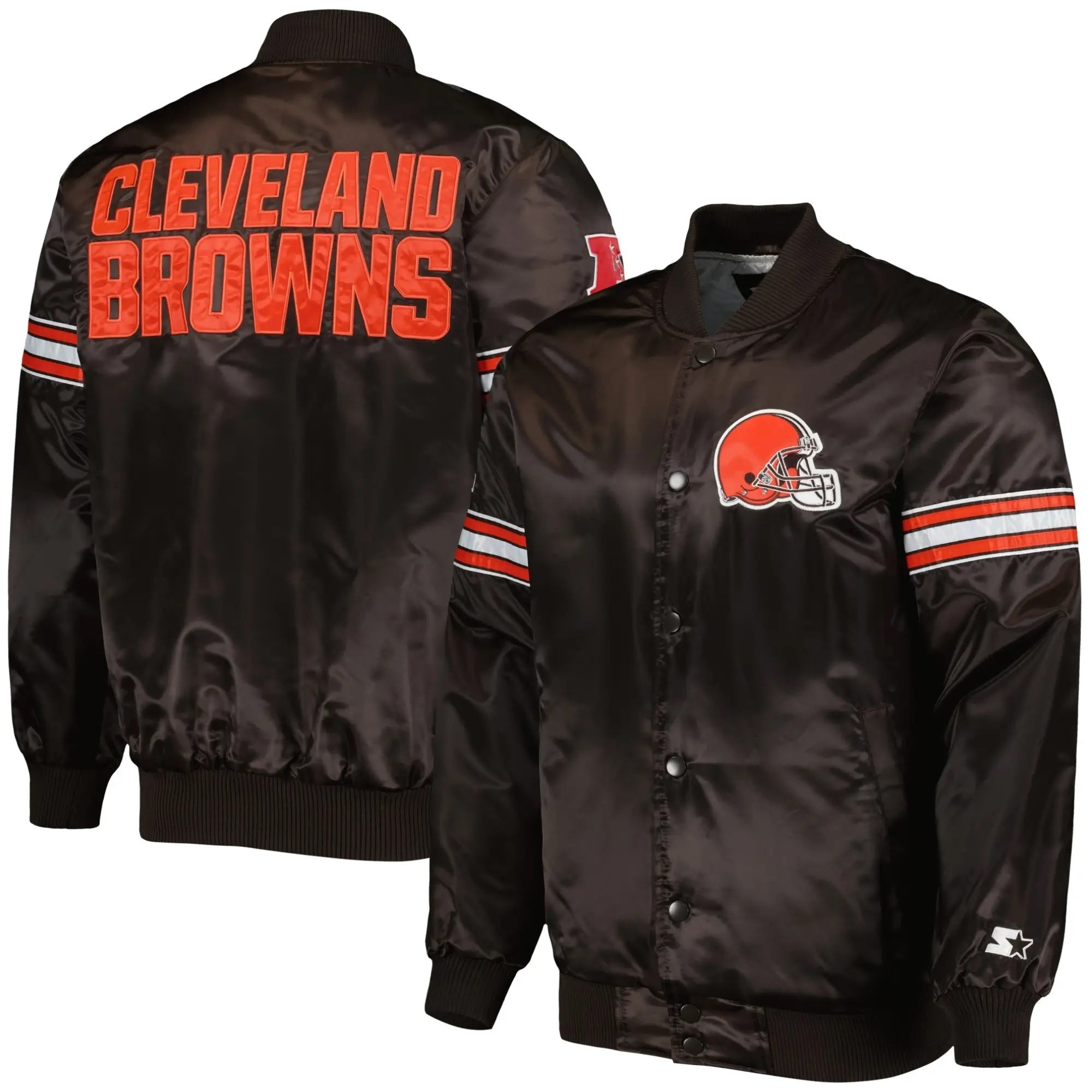 Cleveland Browns Starter The Pick and Roll Satin Jacket WorthVee