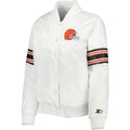 Cleveland Browns Starter White Line Up Satin Varsity Jacket WorthVee