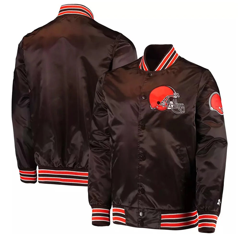 Cleveland Browns The Diamond Retro Satin Jacket WorthVee
