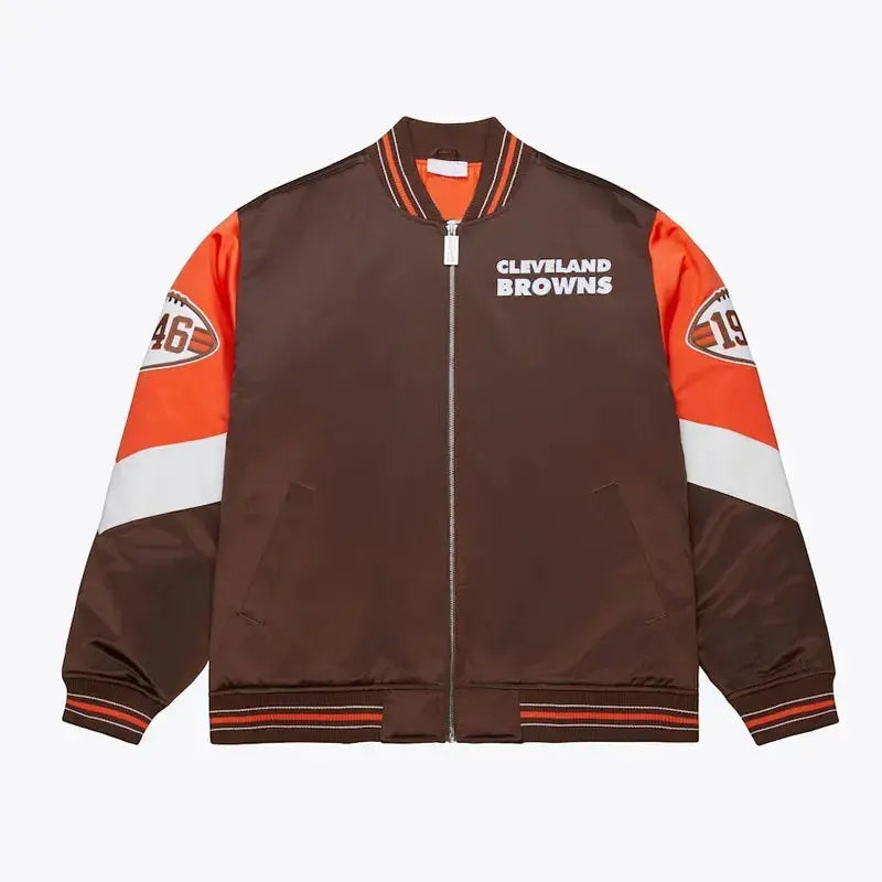 Cleveland Browns Throw It Back Heavyweight Satin Jacket WorthVee