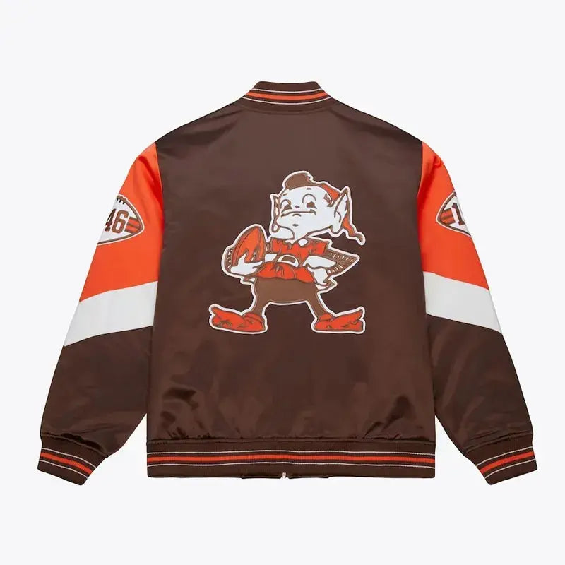 Cleveland Browns Throw It Back Heavyweight Satin Jacket WorthVee