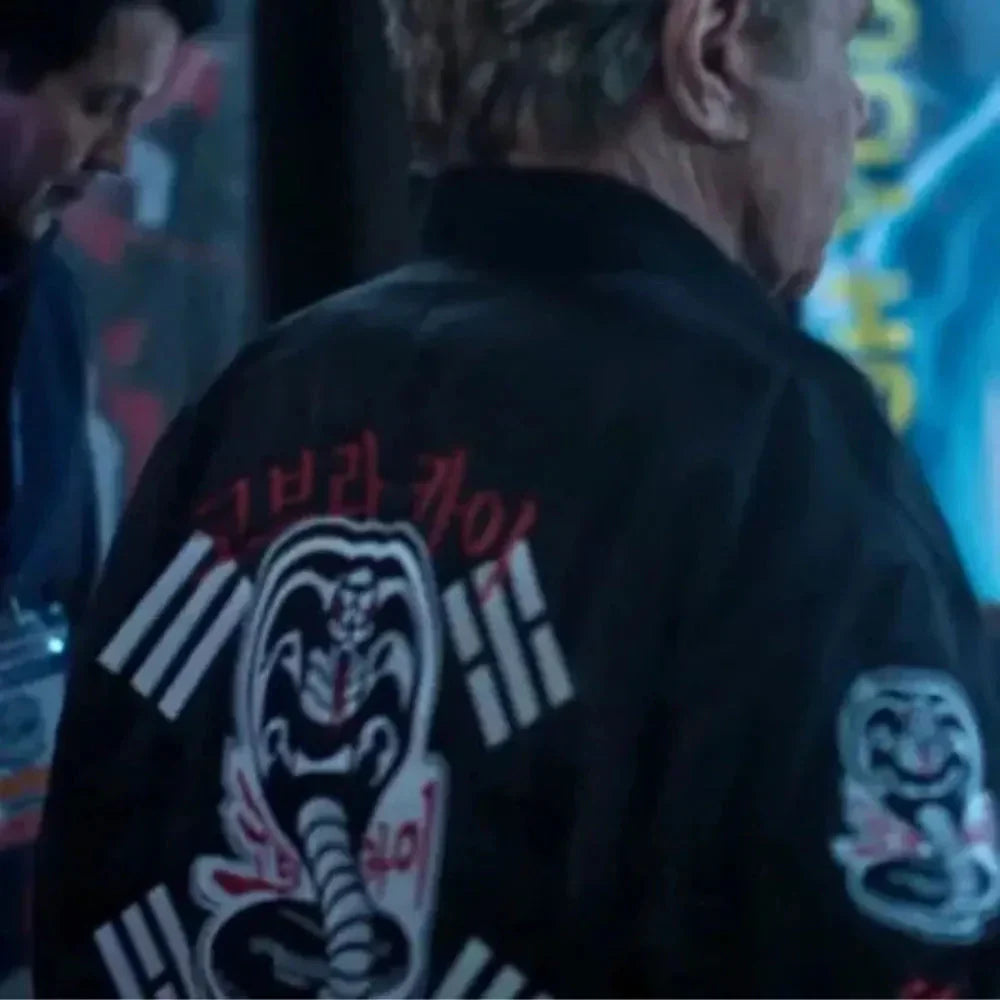 Cobra Kai John Kreese Black Bomber Jacket Clanton Jacket