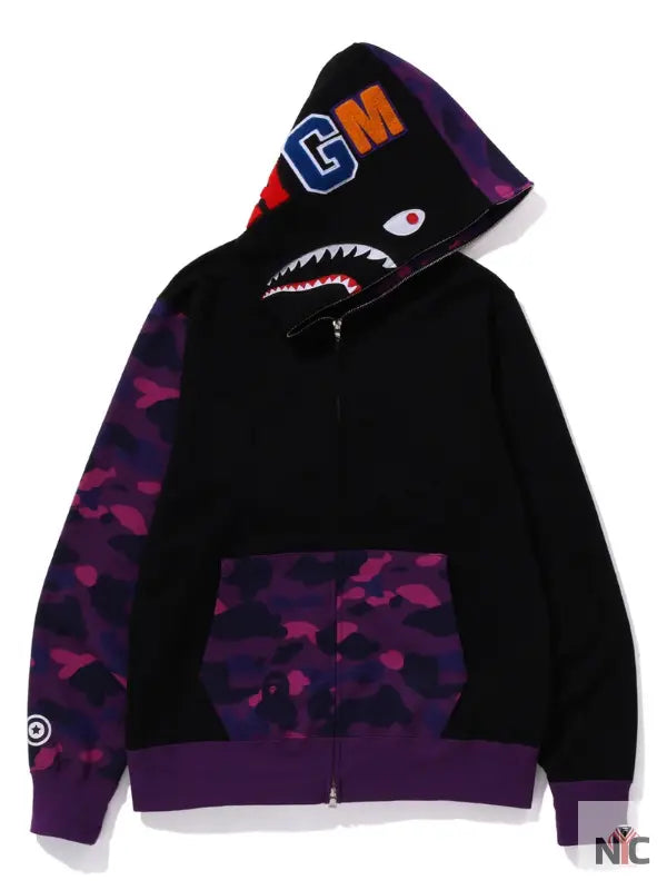 Color Camo Shark Full Zip Hoodie Clanton Jacket