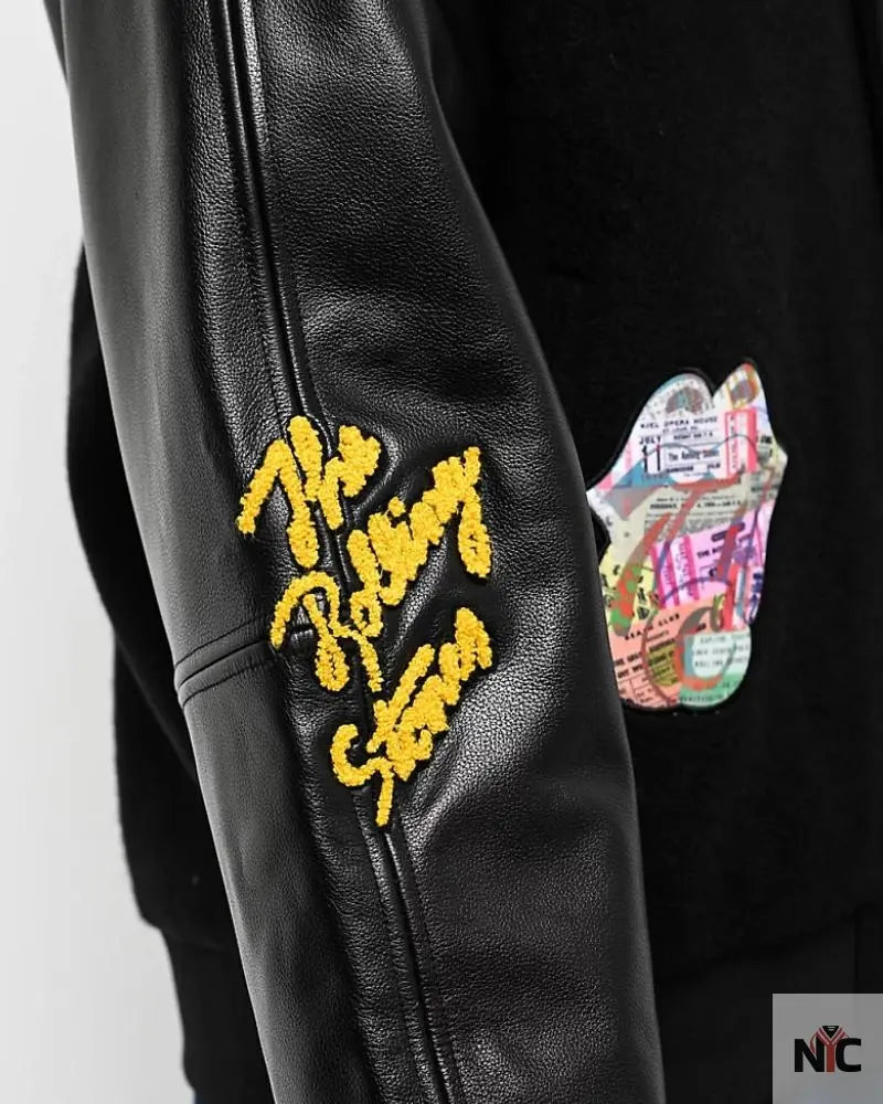 Cookies x The Rolling Stones Letterman Black Varsity Jacket Clanton Jacket