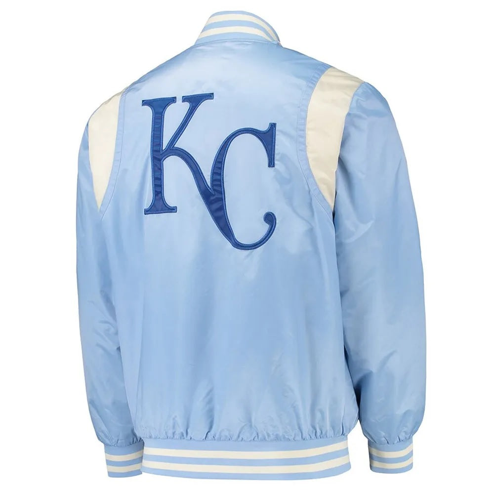 Cream Kansas City Royals Varsity Satin Jacket WorthVee