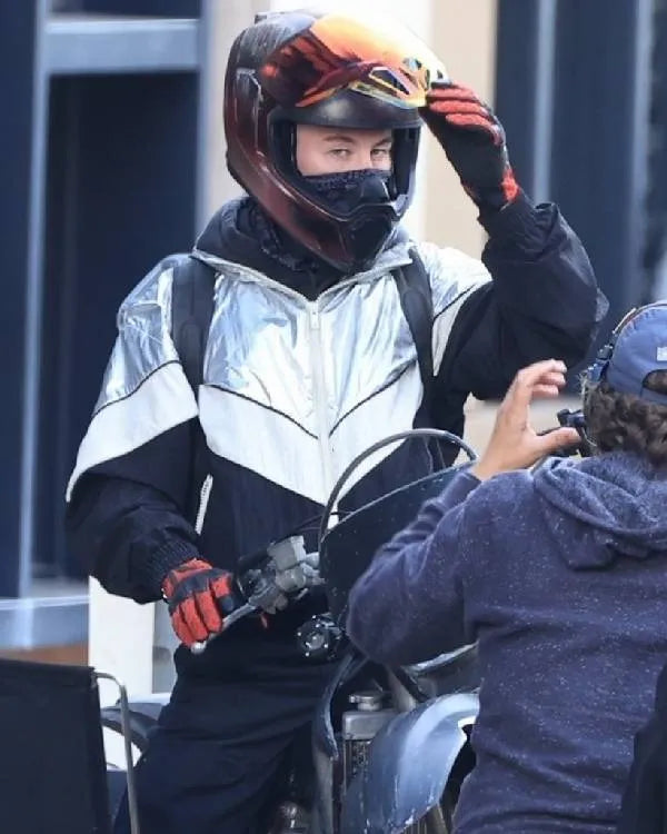 Crime 101 Barry Keoghan Black and Silver Hooded Jacket