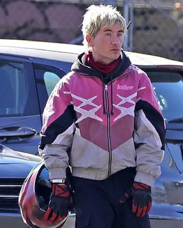Crime 101 Barry Keoghan Pink Track Jacket