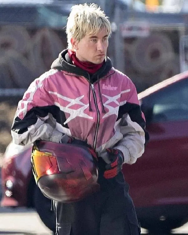 Crime 101 Barry Keoghan Pink Track Jacket