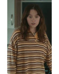 Daddy Issues Aimee Lou Wood Yellow Stiped Polo Shirt