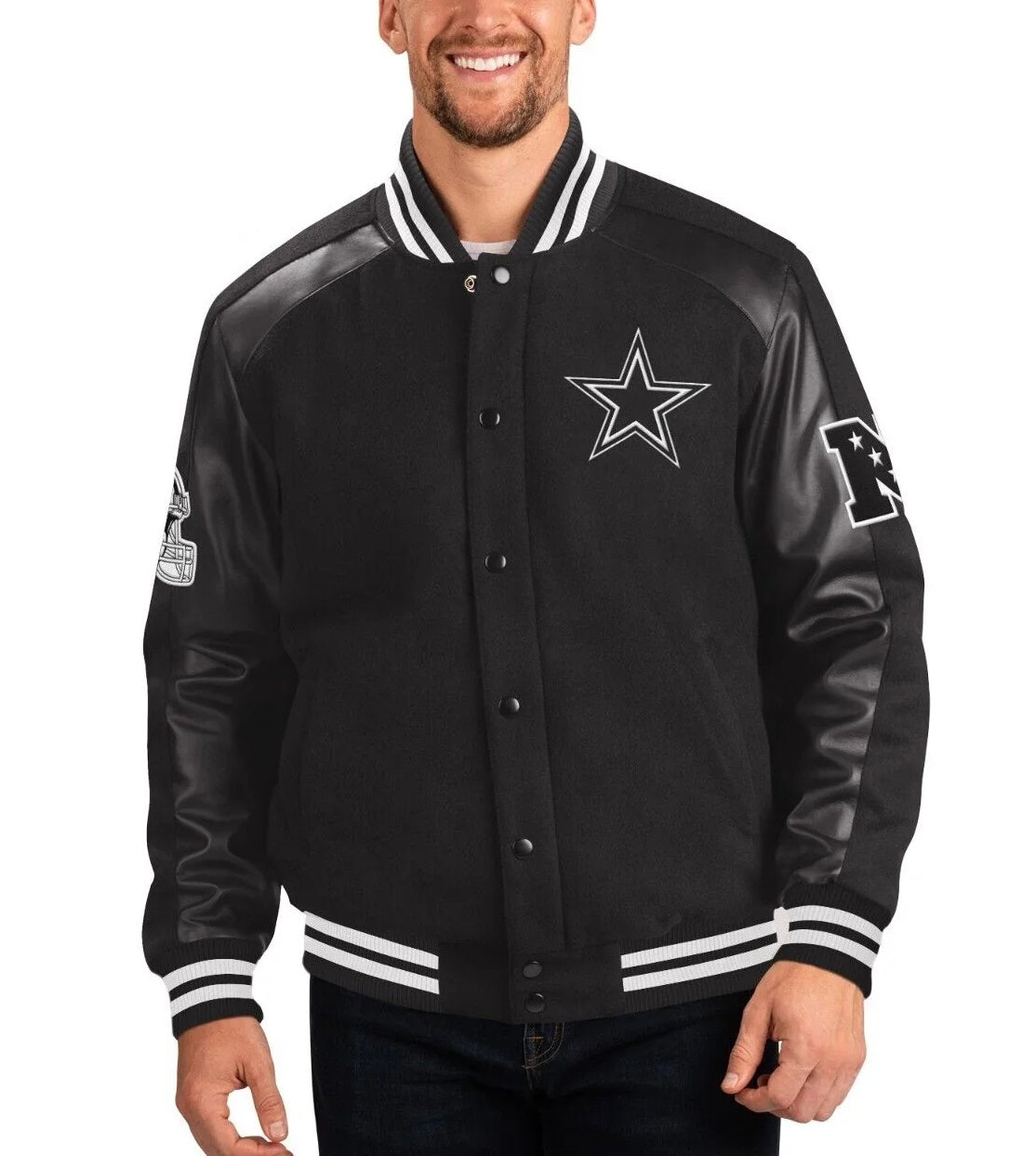 Dallas Cowboys Black Quicksnap Varsity Jacket WorthVee