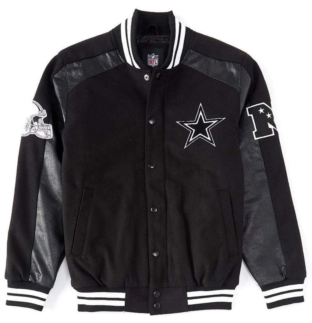 Dallas Cowboys Black Quicksnap Varsity Jacket WorthVee