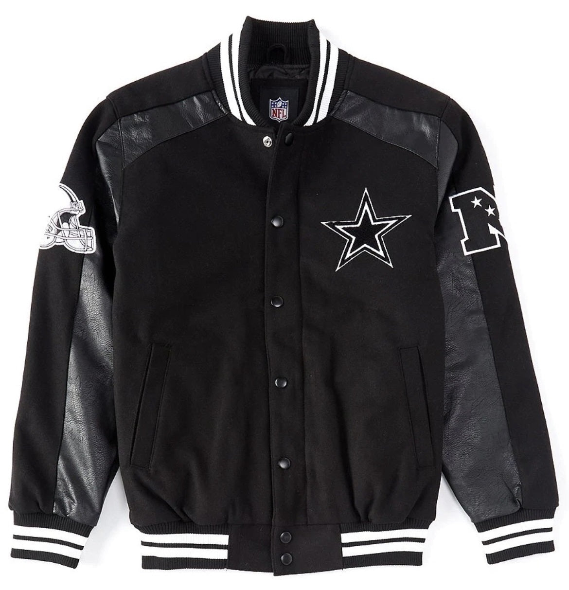 Dallas Cowboys Black Quicksnap Varsity Jacket WorthVee