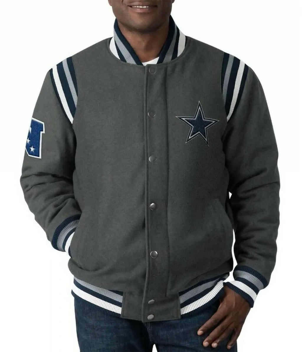 Dallas Cowboys Gray Varsity Wool Jacket WorthVee