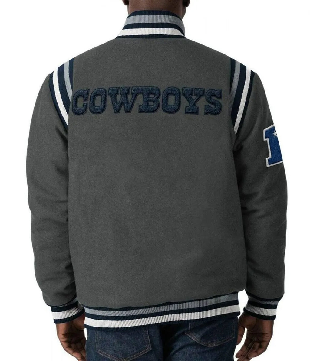 Dallas Cowboys Gray Varsity Wool Jacket WorthVee