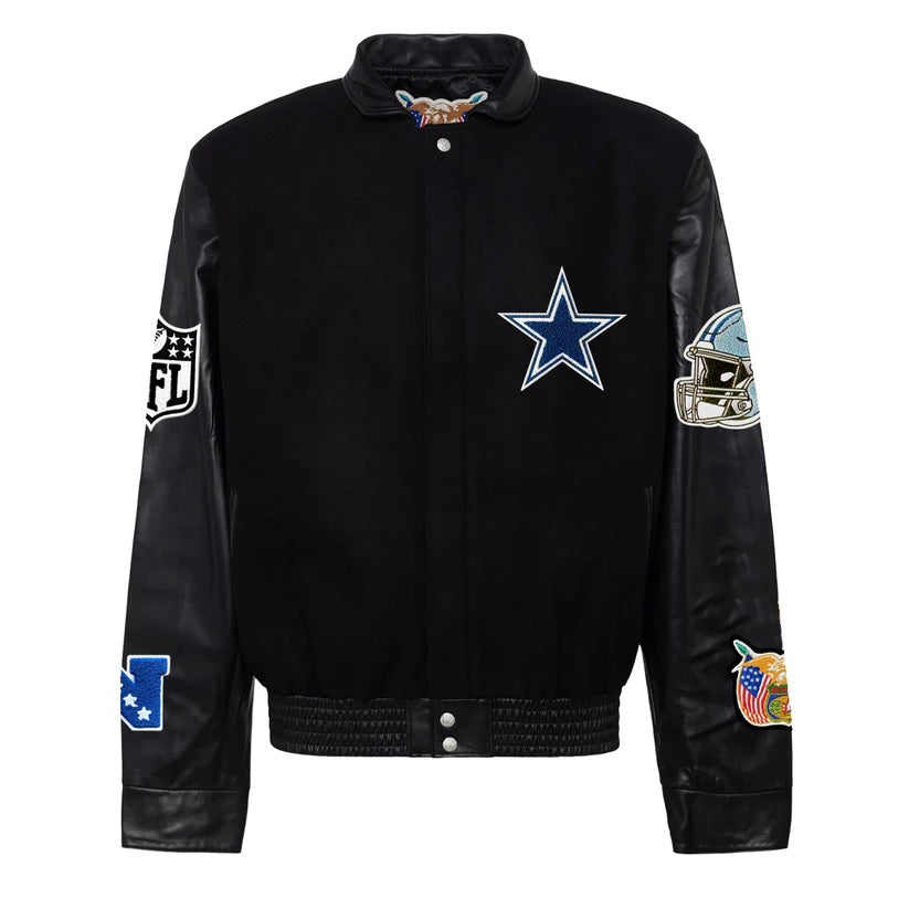 Dallas Cowboys Jeff Hamilton Wool And Leather Varsity Jacket WorthVee