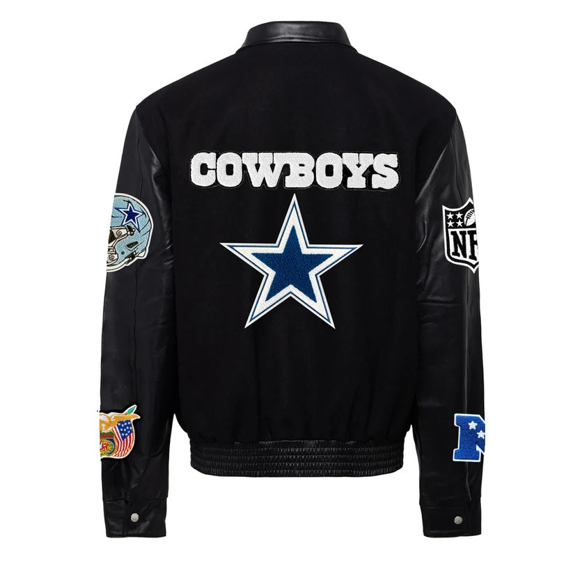 Dallas Cowboys Jeff Hamilton Wool And Leather Varsity Jacket WorthVee
