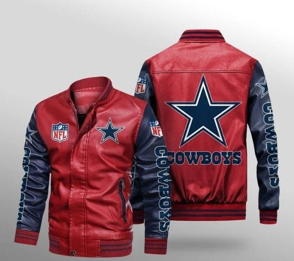 Dallas Cowboys Red Leather Jacket WorthVee